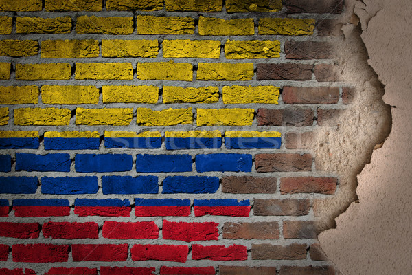 Oscuro pared de ladrillo yeso Colombia textura bandera Foto stock © michaklootwijk