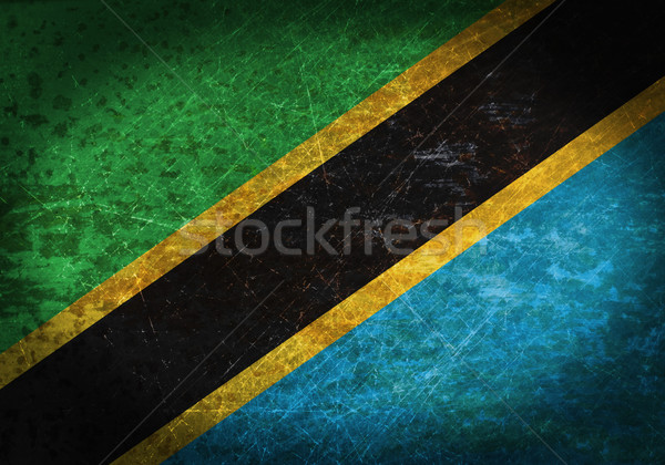 Old rusty metal sign with a flag Stock photo © michaklootwijk