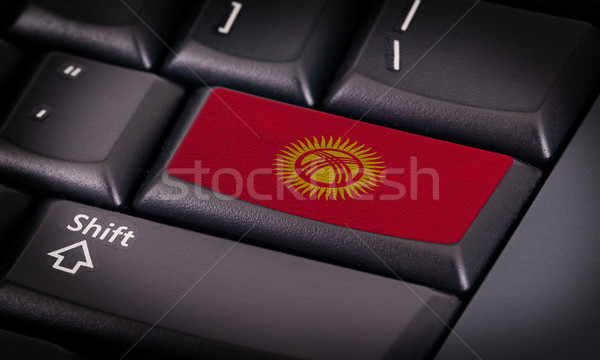 Flagge Tastatur Taste Kirgistan Design Laptop Stock foto © michaklootwijk