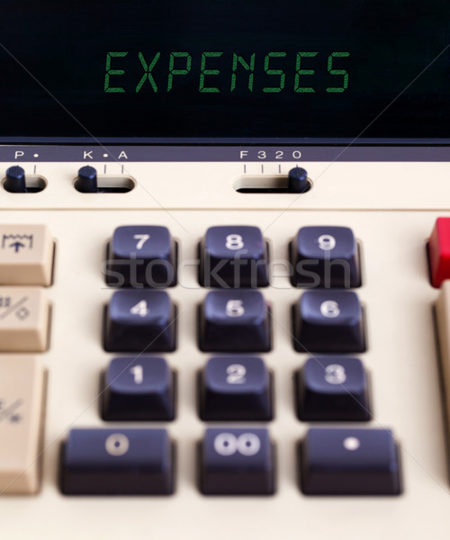 старые калькулятор расходы текста отображения Сток-фото © michaklootwijk