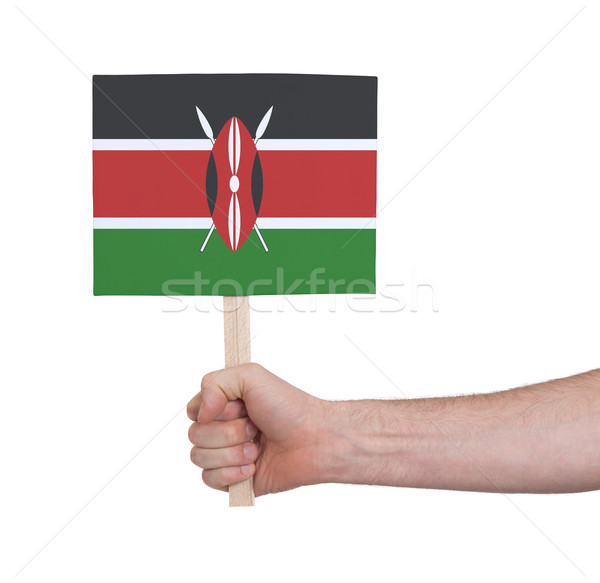 Stockfoto: Hand · klein · kaart · vlag · Kenia
