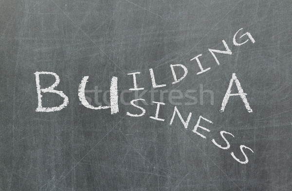Stock photo: Building a business written on a chalkboard