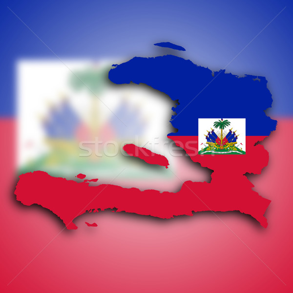 Kaart Haïti kunst vlag Europa land Stockfoto © michaklootwijk