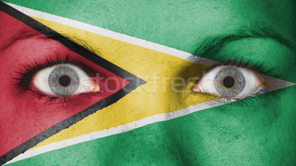 Ogen vlag geschilderd gezicht Guyana Stockfoto © michaklootwijk