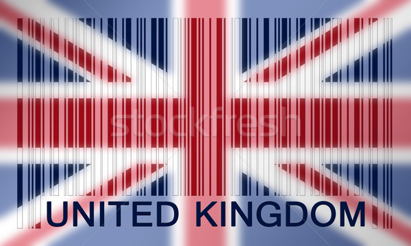 Barcode bandiera Regno Unito verniciato superficie abstract Foto d'archivio © michaklootwijk