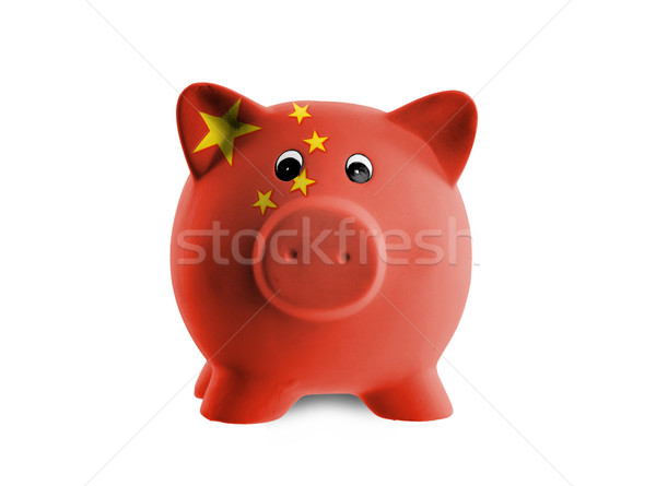ストックフォト: セラミック · 貯金 · 絵画 · フラグ · 中国 · お金