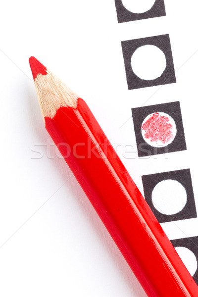 Vermelho lápis votação forma isolado branco Foto stock © michaklootwijk