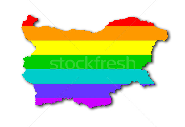 Bulgarien Regenbogen Flagge Muster Karte Reise Stock foto © michaklootwijk