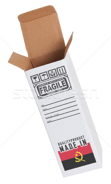 Exportar produto Angola papel caixa Foto stock © michaklootwijk