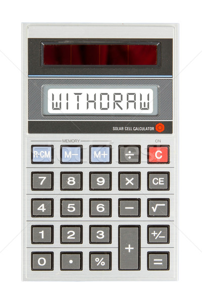 Old calculator - withdraw Stock photo © michaklootwijk