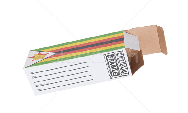Export termék Zimbabwe kinyitott papír doboz Stock fotó © michaklootwijk