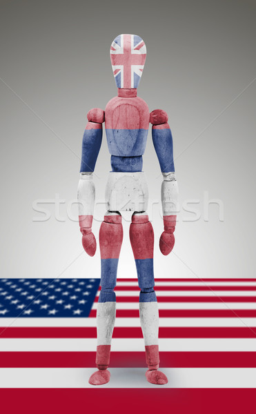 Wood figure mannequin with US state flag bodypaint - Hawaii Stock photo © michaklootwijk
