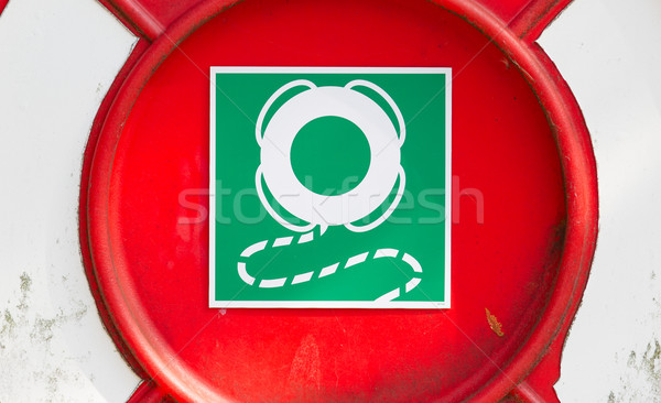 Foto stock: Signo · salvavidas · caso · emergencia · verde · piscina