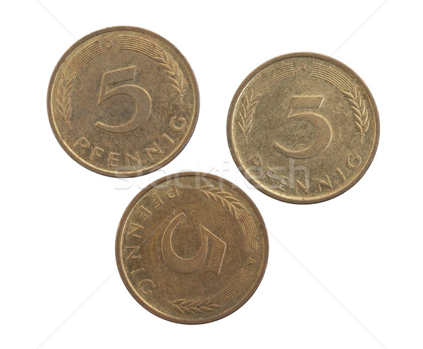 Five Pfennig coins Germany, isolated Stock photo © michaklootwijk
