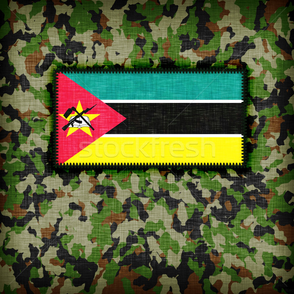 Tarnung einheitliche Mozambique Flagge Textur abstrakten Stock foto © michaklootwijk