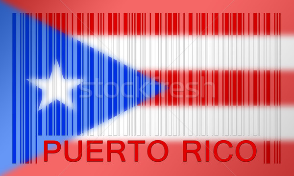 Barcode vlag Puerto Rico geschilderd oppervlak ontwerp Stockfoto © michaklootwijk