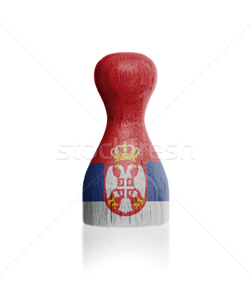 Wooden pawn with a flag painting Stock photo © michaklootwijk