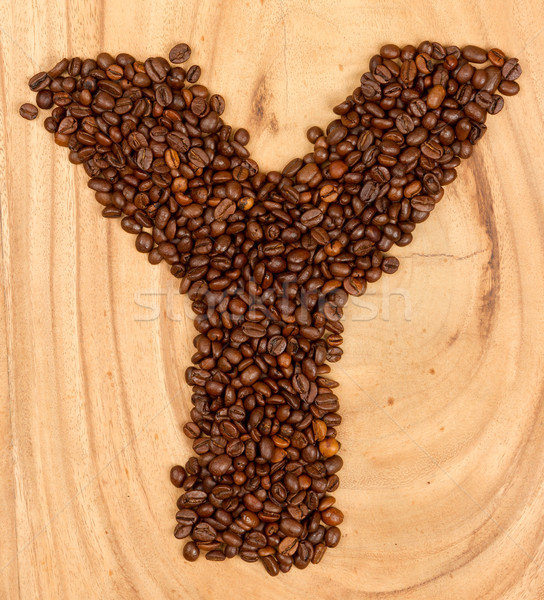 Letter Y, alphabet from coffee beans Stock photo © michaklootwijk