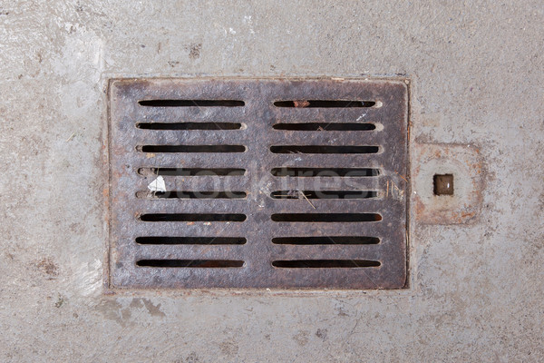Oude vuile drain beton vloer weg Stockfoto © michaklootwijk