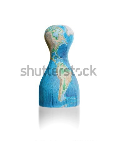 Houten pion schilderij kaart aarde verf Stockfoto © michaklootwijk
