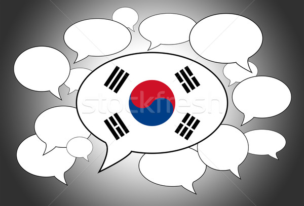Communicatie speech cloud stem Zuid-Korea abstract ruimte Stockfoto © michaklootwijk