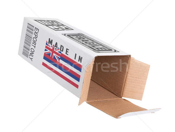 Foto stock: Exportar · produto · Havaí · papel · caixa
