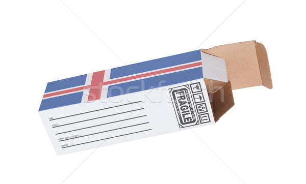 Exportar produto Islândia papel caixa Foto stock © michaklootwijk