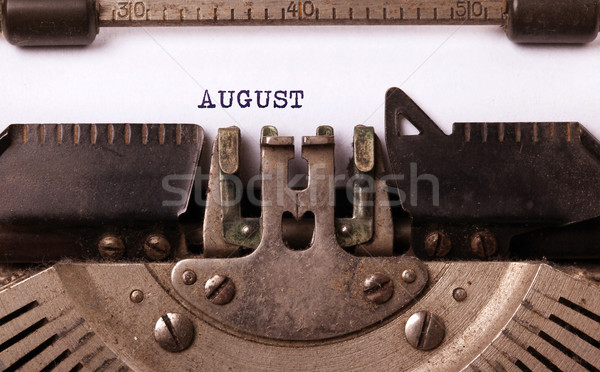 öreg írógép augusztus klasszikus felirat papír Stock fotó © michaklootwijk