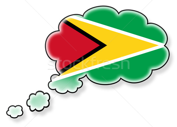 Vlag wolk geïsoleerd witte Guyana kunst Stockfoto © michaklootwijk