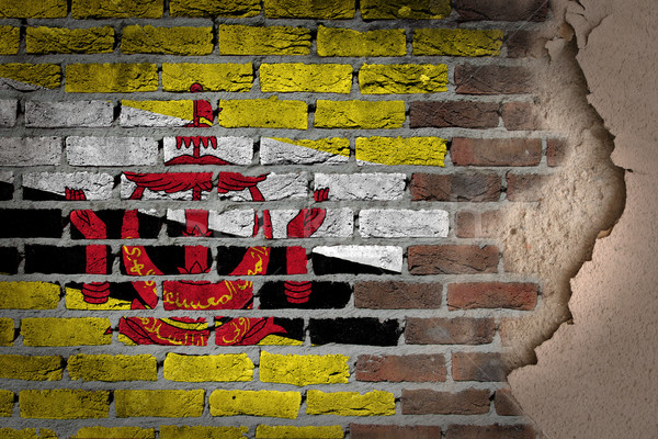 Oscuro pared de ladrillo yeso Brunei textura bandera Foto stock © michaklootwijk