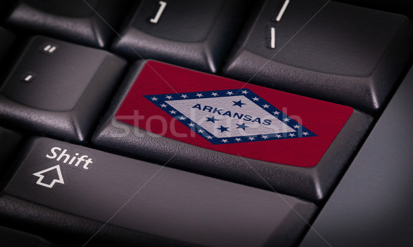 Zászló billentyűzet gomb Arkansas terv laptop Stock fotó © michaklootwijk