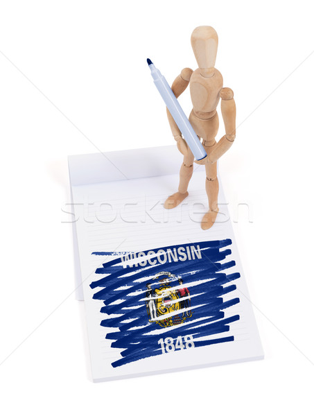 Foto stock: Manequim · desenho · Wisconsin · bandeira · corpo