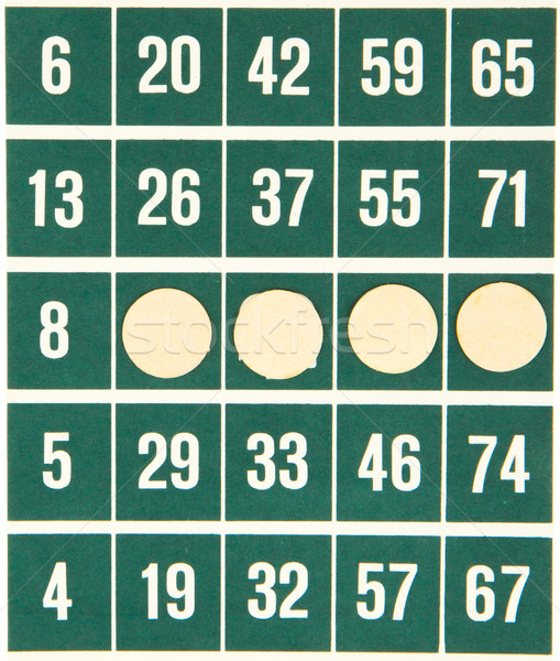 Groene bingo kaart geïsoleerd witte kleur Stockfoto © michaklootwijk