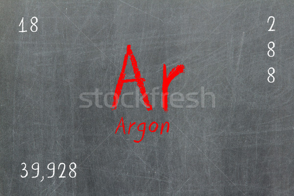 Isolated blackboard with periodic table, Argon Stock photo © michaklootwijk