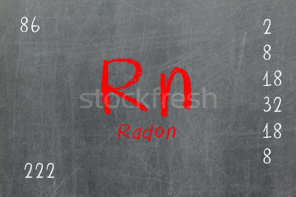 Isolated blackboard with periodic table, Radon Stock photo © michaklootwijk