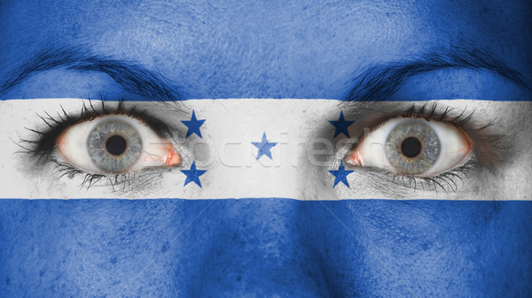 Gözler bayrak boyalı yüz Honduras Stok fotoğraf © michaklootwijk