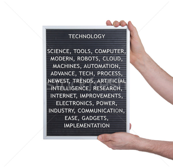 Technology concept in plastic letters on very old menu board Stock photo © michaklootwijk