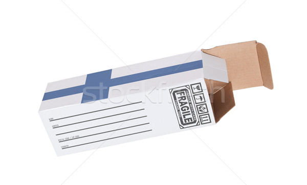 Exportar produto Finlândia papel caixa Foto stock © michaklootwijk