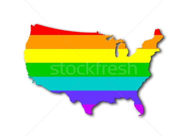 USA regenboog vlag patroon kaart reizen Stockfoto © michaklootwijk