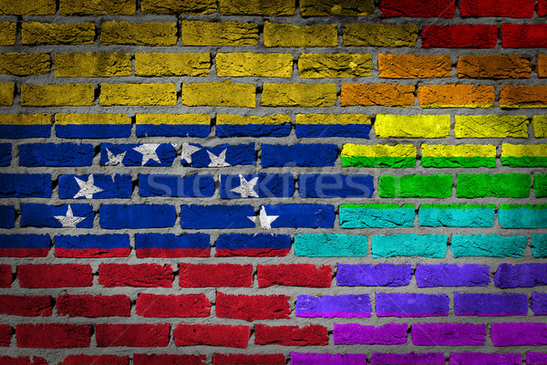 Buio muro di mattoni diritti Venezuela texture bandiera Foto d'archivio © michaklootwijk
