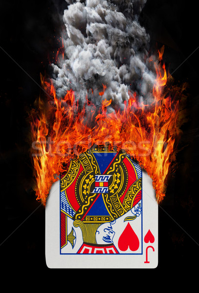 Playing card with fire and smoke Stock photo © michaklootwijk