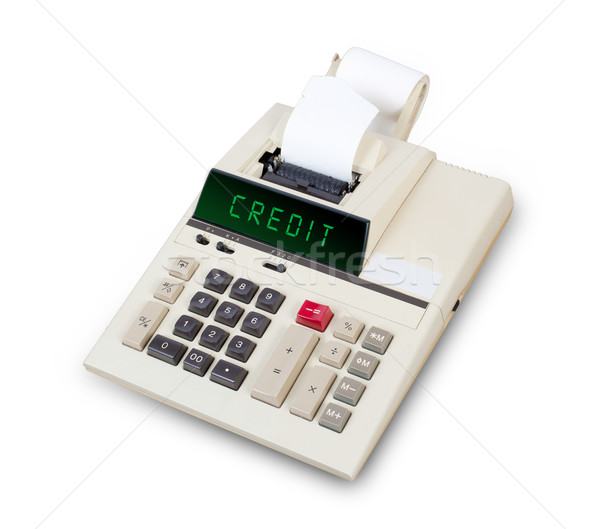 Old calculator showing a text Stock photo © michaklootwijk