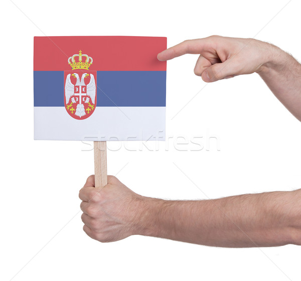 Mano pequeño tarjeta bandera Serbia Foto stock © michaklootwijk