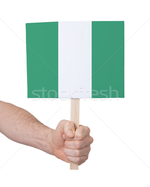 Stock fotó: Kéz · tart · kicsi · kártya · zászló · Nigéria