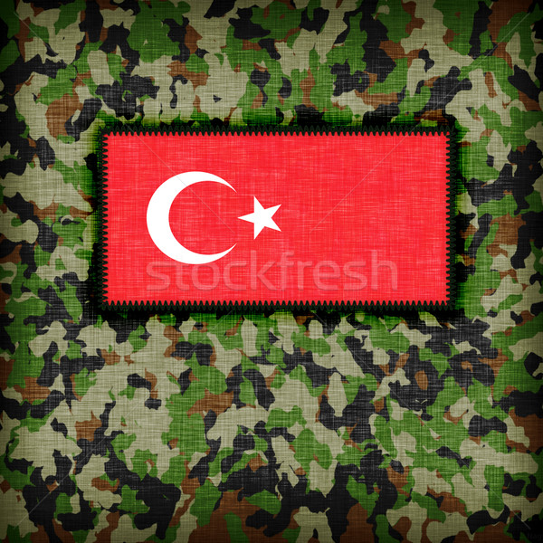 Camouflage uniform Turkije vlag abstract groene Stockfoto © michaklootwijk