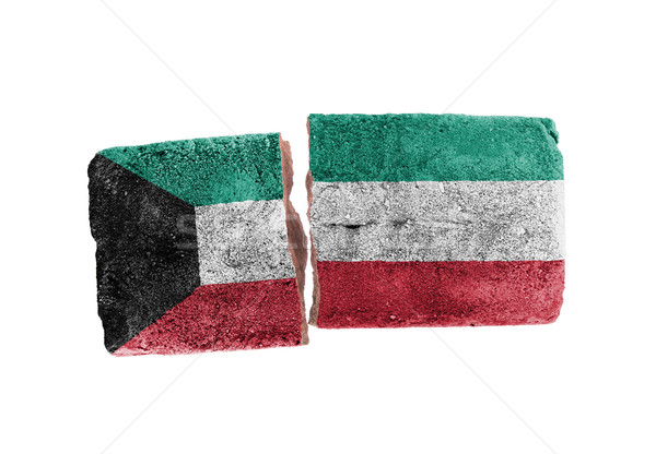 Grezzo rotto mattone isolato bianco bandiera Foto d'archivio © michaklootwijk