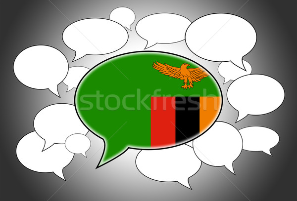Komunikacji speech cloud głos Zambia streszczenie przestrzeni Zdjęcia stock © michaklootwijk