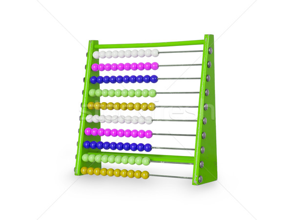 Alten abacus weiß isoliert Business Farbe Stock foto © michaklootwijk