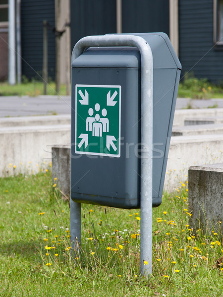 Evacuation assembly point sign Stock photo © michaklootwijk