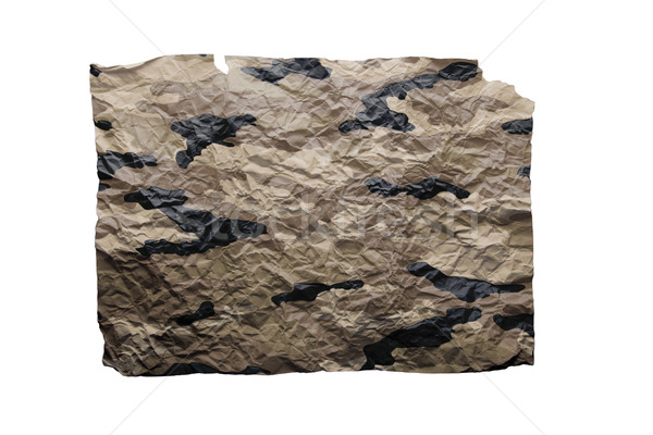 Camouflaged wrinkled paper isolated Stock photo © michaklootwijk